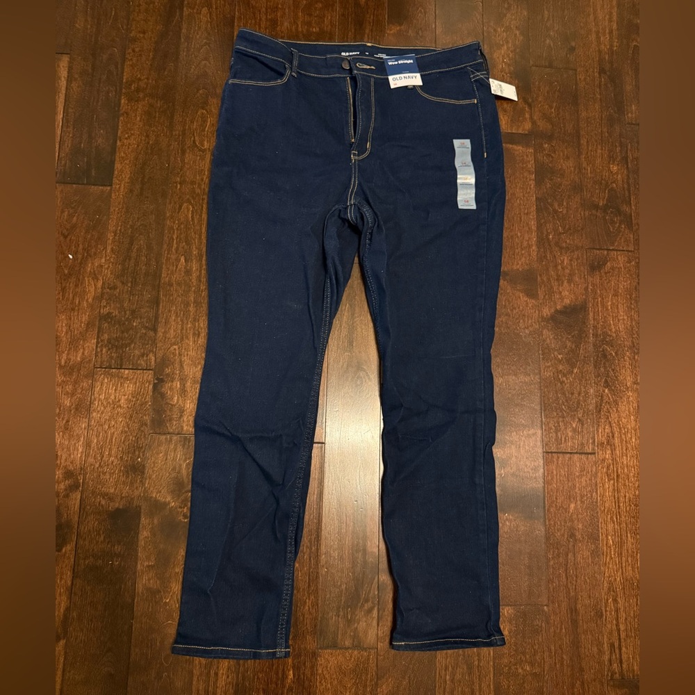 Old Navy Women's Dark Blue Straight Leg Jeans